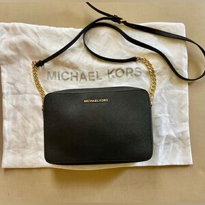 Michael Kors Black Crossbody Bag with Gold Chain